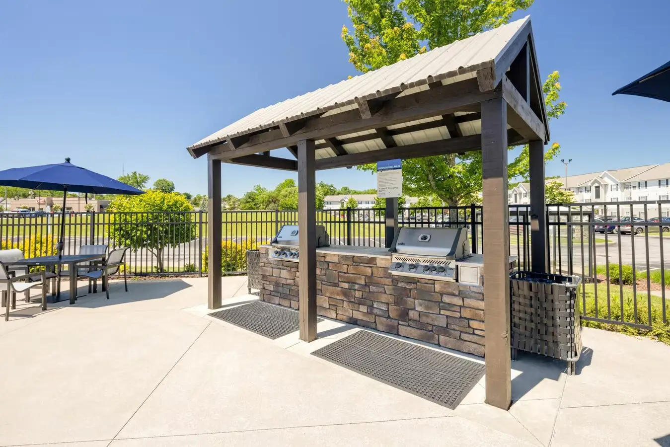 Outdoor grills at Campus Pointe Apartments in Kent, Ohio